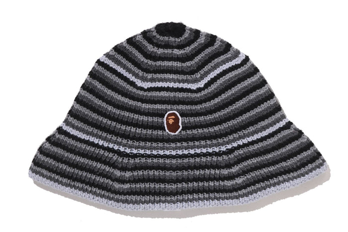 APE HEAD ONE POINT STRIPE KNIT HAT