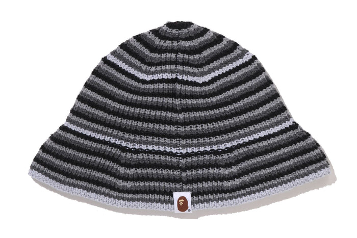 APE HEAD ONE POINT STRIPE KNIT HAT