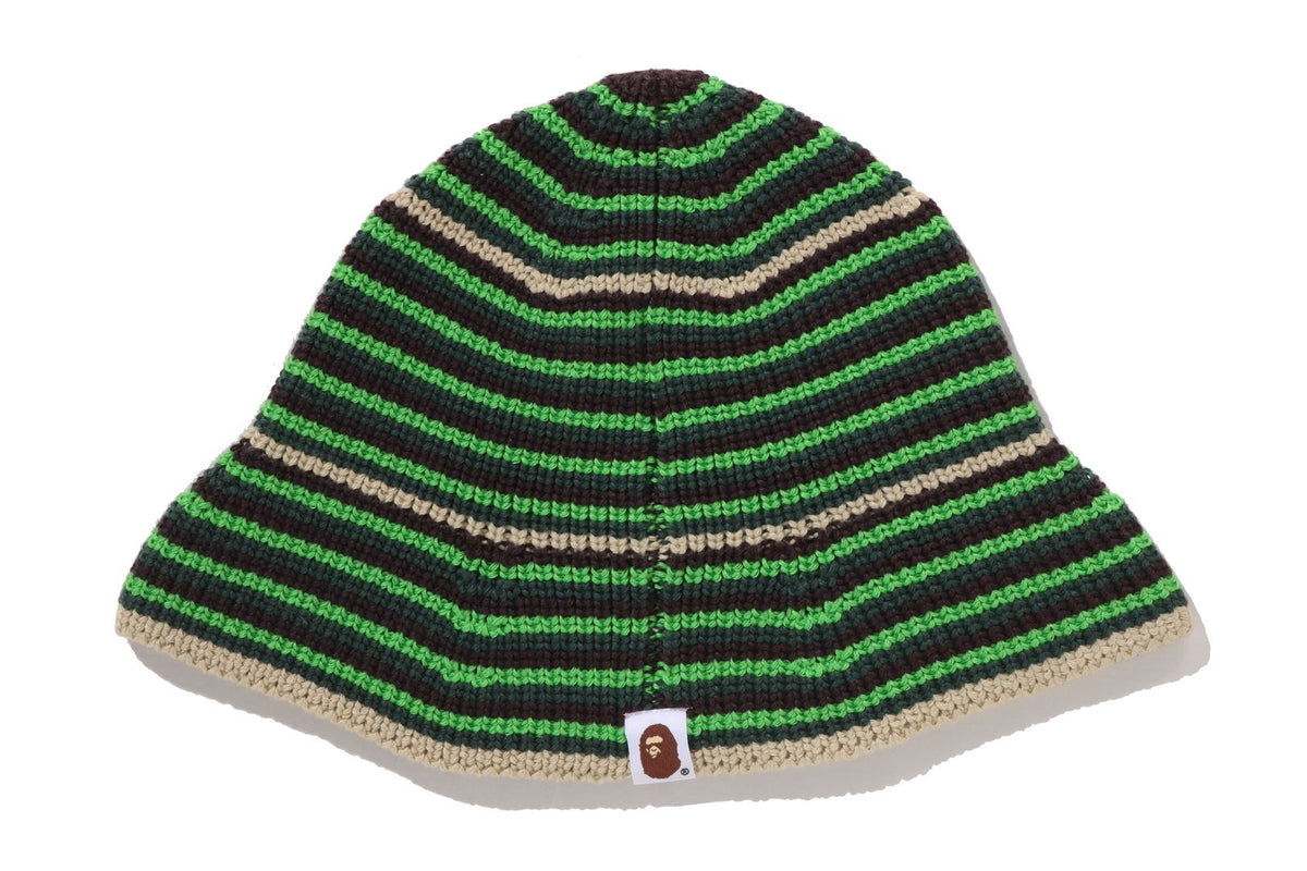 APE HEAD ONE POINT STRIPE KNIT HAT