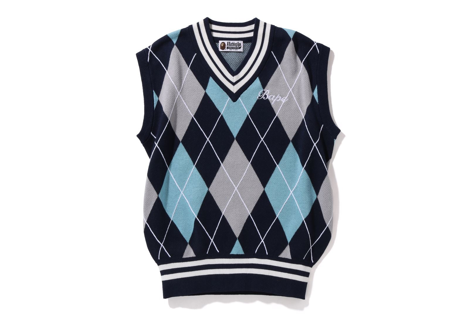 ベスト Blanket Embroidery Argyle Knit Vest A BATHING APE® Bape Embroidery Argyle Knit Vest | Bape official