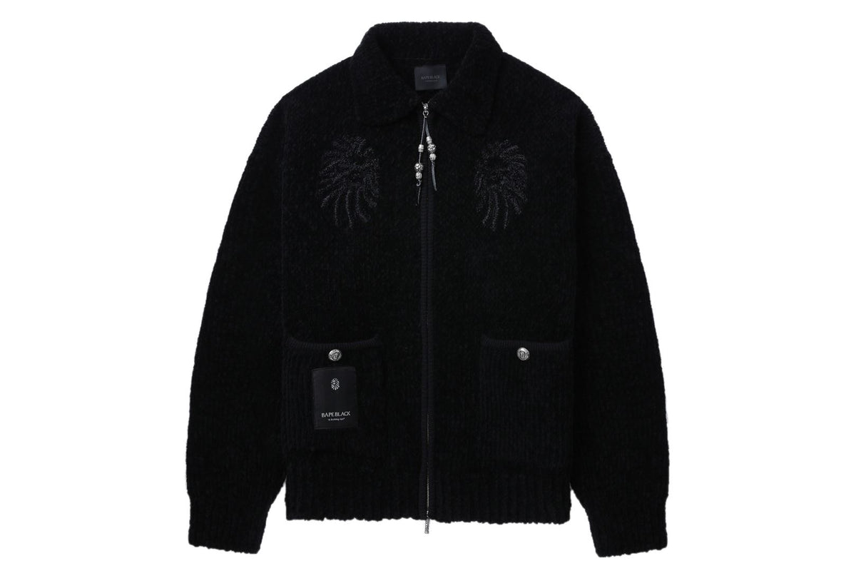 BAPE BLACK ZIPPED CARDIGAN