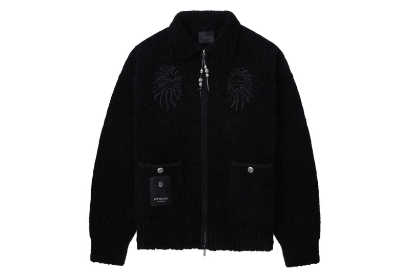 BAPE BLACK ZIPPED CARDIGAN