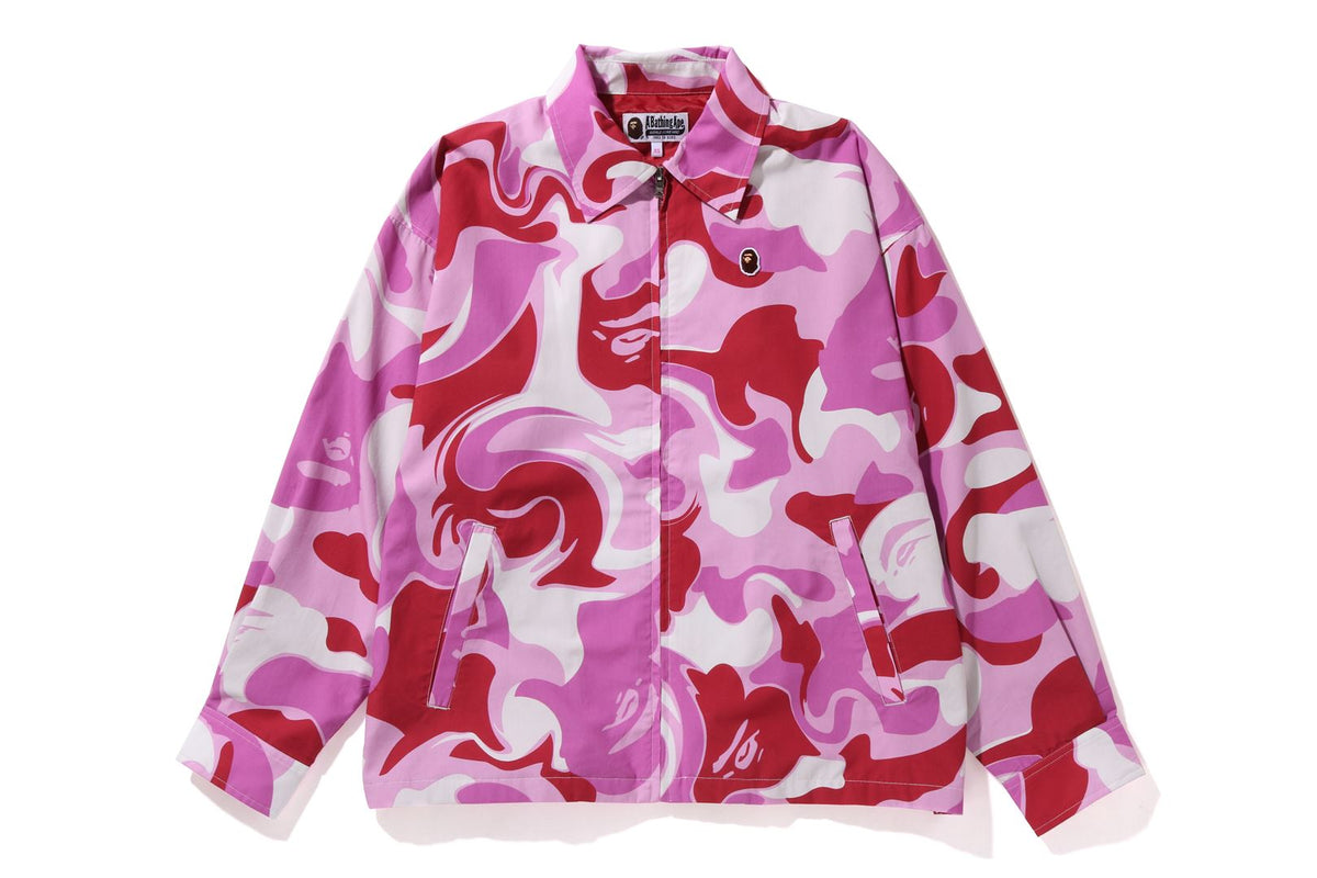BAPE WOMENS RAYON & COTTON CAMOUFLAGE OVERSIZED ZIP JACKET