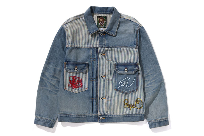 BAPE X SEAN WOTHERSPOON EMBROIDERY DENIM JACKET