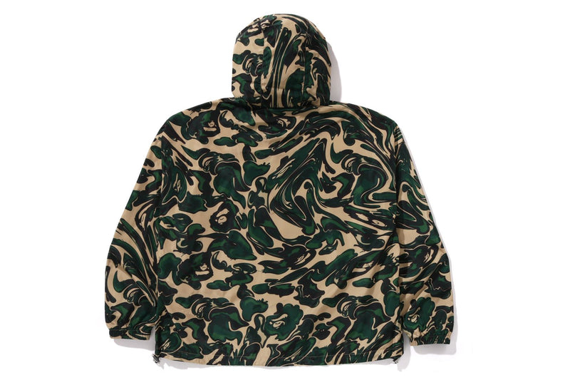 MARBLING CAMO BATHING APE LOGO NYLON HOODED JACKET