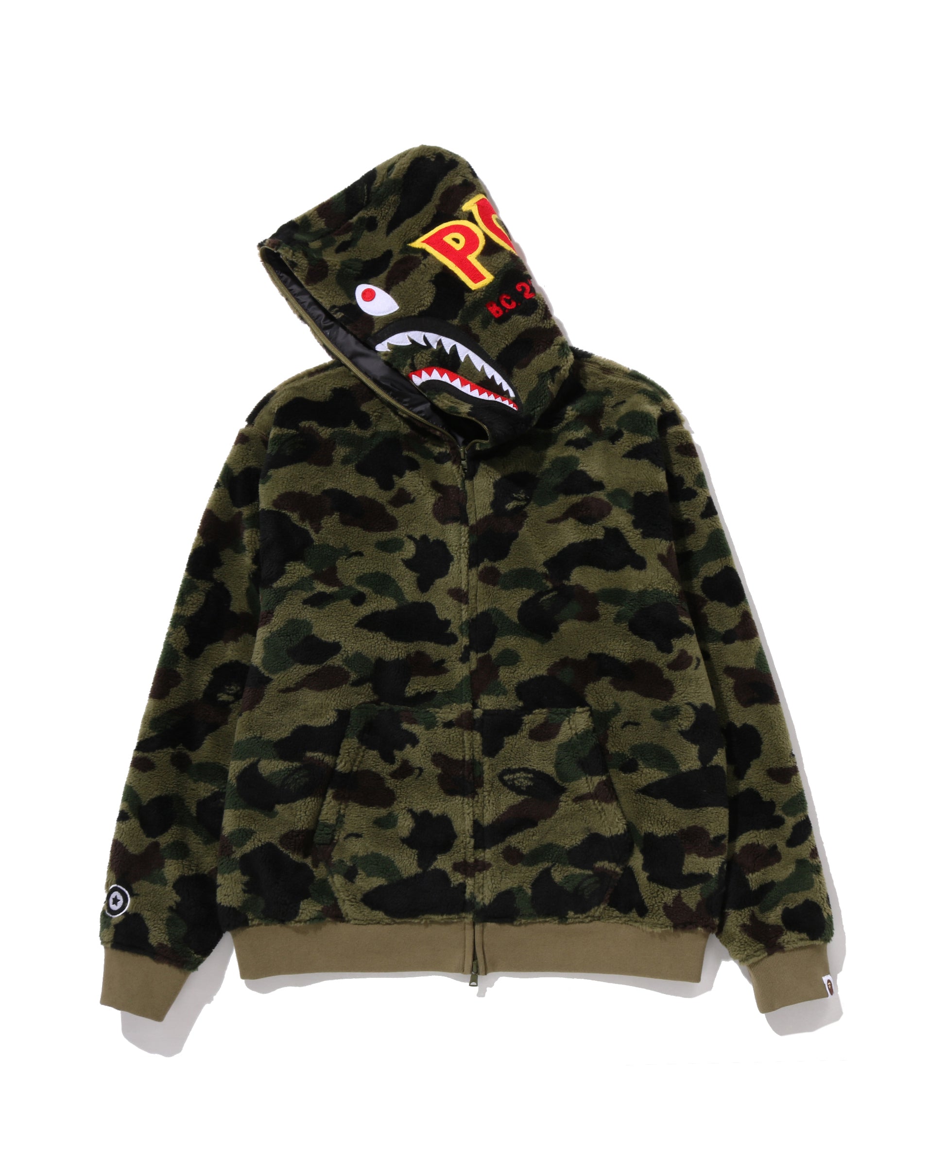 BAPE カモパーカー A BATHING APE® 1st Camo 2nd Shark Boa Hoodie Jacket | Bape