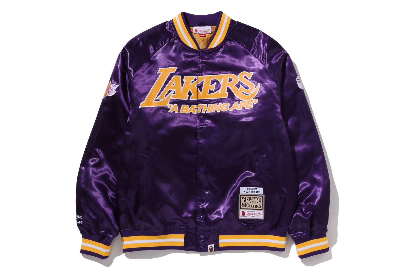 A BATHING APE® BAPE X M&N NBA - Los Angeles Lakers Satin Jacket