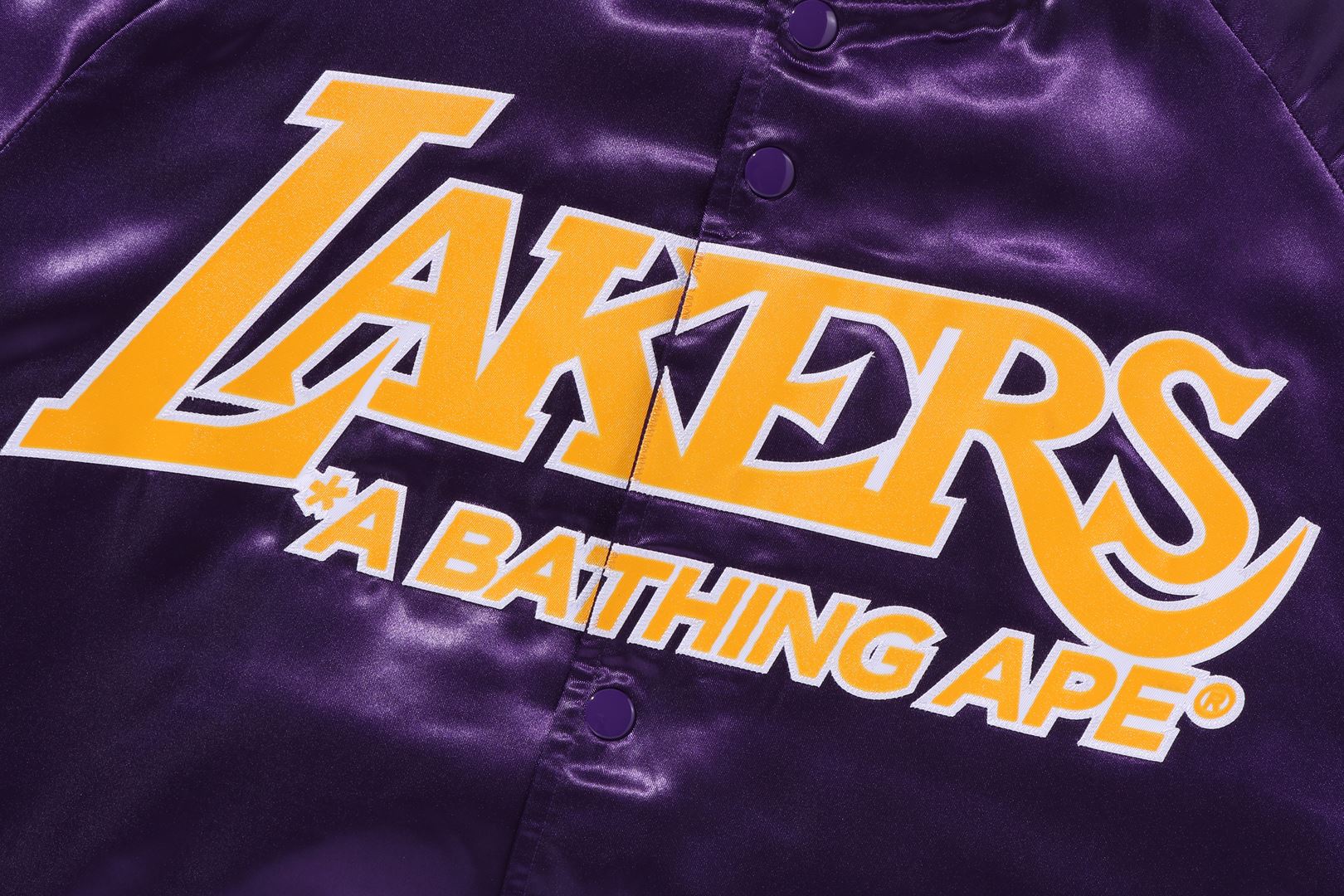 A BATHING APE® BAPE X M&N NBA - Los Angeles Lakers Satin Jacket