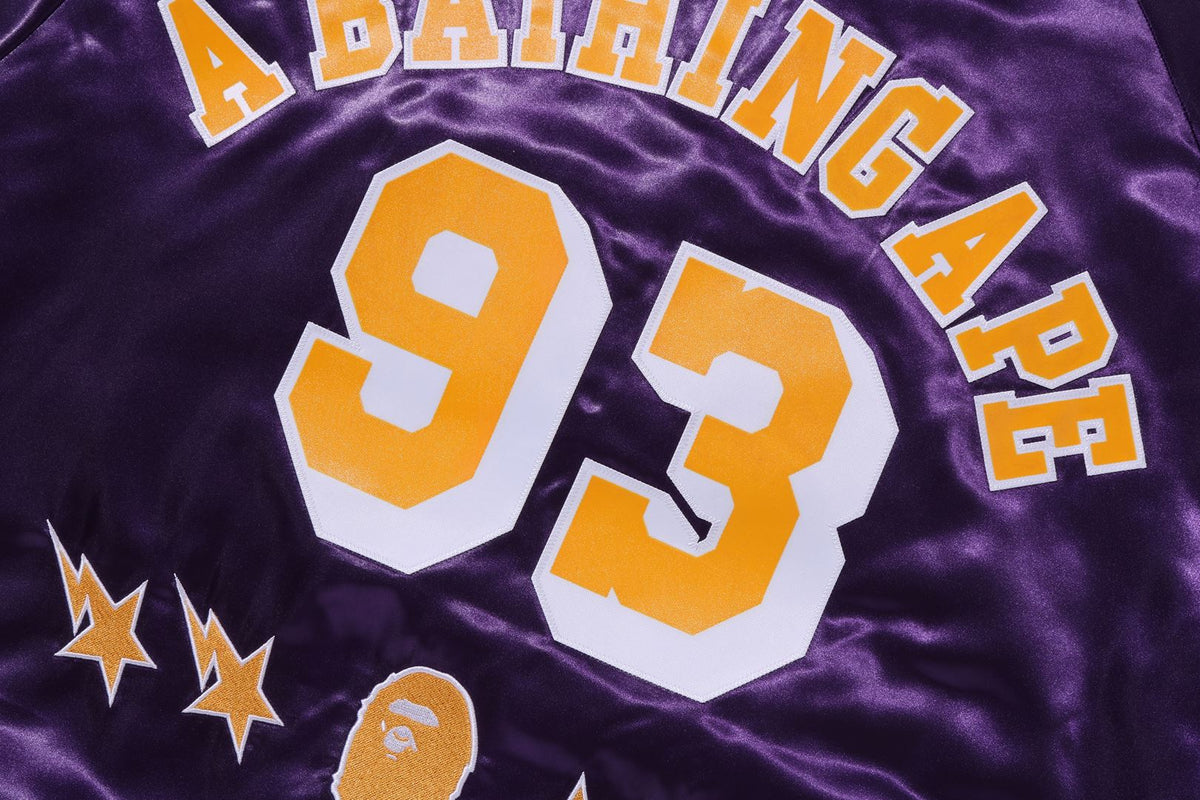 BAPE X M&N NBA - LOS ANGELES LAKERS SATIN JACKET