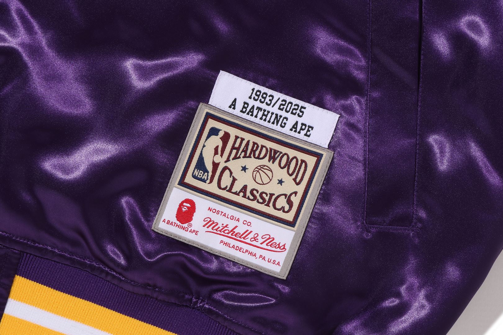 A BATHING APE® BAPE X M&N NBA - Los Angeles Lakers Satin Jacket
