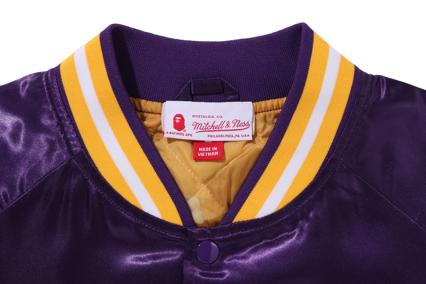 A BATHING APE® BAPE X M&N NBA - Los Angeles Lakers Satin Jacket