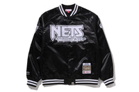 BAPE X M&N NBA - NEW JERSEY NETS SATIN JACKET