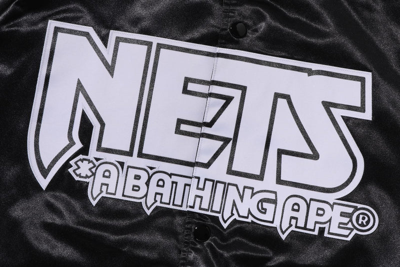 BAPE X M&N NBA - NEW JERSEY NETS SATIN JACKET