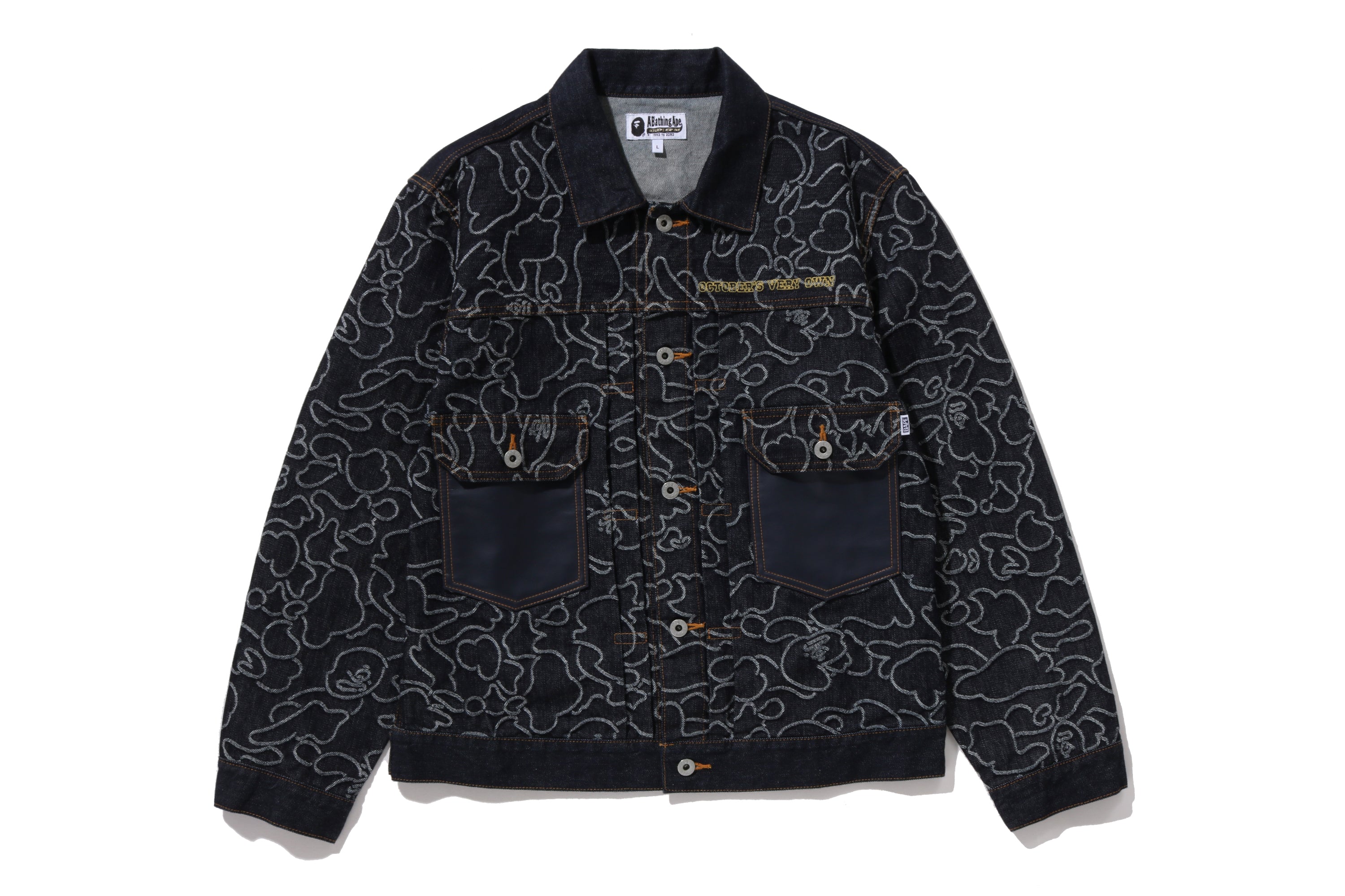 A BATHING APE® BAPE X OVO Neon 1st Camo Jacquard Denim Jacket