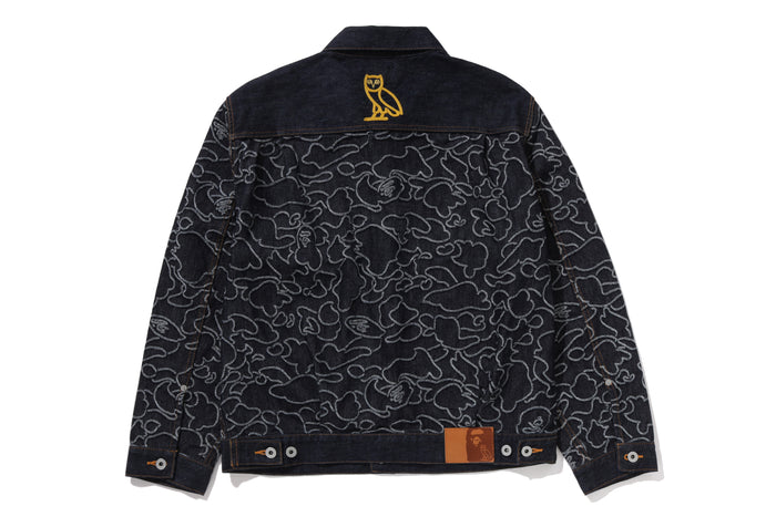 BAPE X OVO NEON 1ST CAMO JACQUARD DENIM JACKET