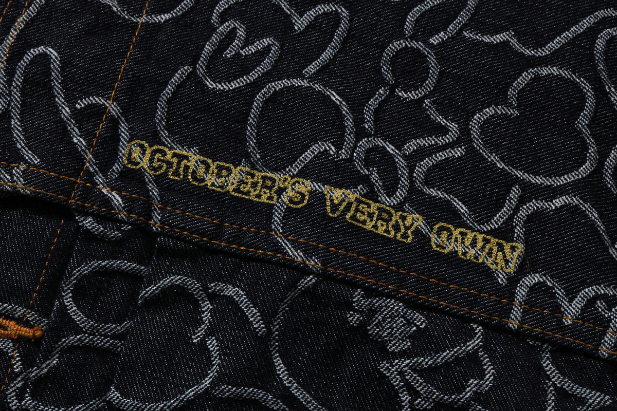 BAPE X OVO NEON 1ST CAMO JACQUARD DENIM JACKET