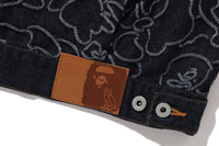 BAPE X OVO NEON 1ST CAMO JACQUARD DENIM JACKET