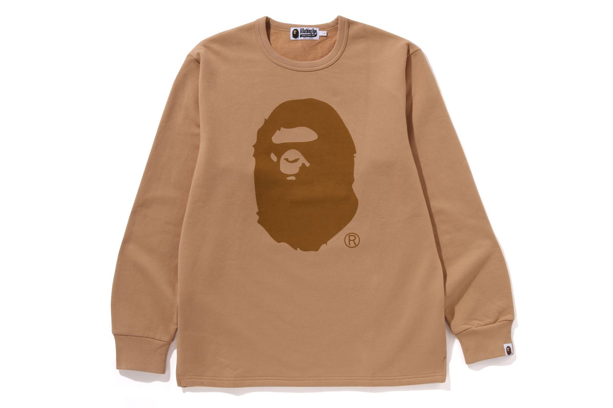 APE HEAD BRUSHED COTTON L/S TEE