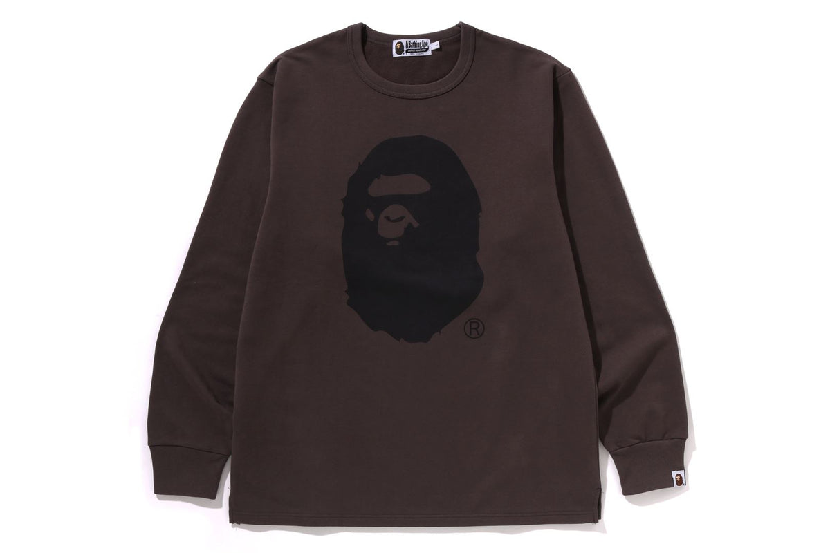 APE HEAD BRUSHED COTTON L/S TEE