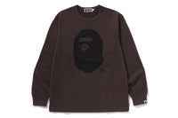 APE HEAD BRUSHED COTTON L/S TEE