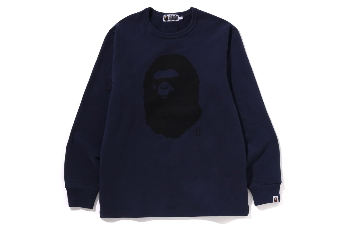 APE HEAD BRUSHED COTTON L/S TEE