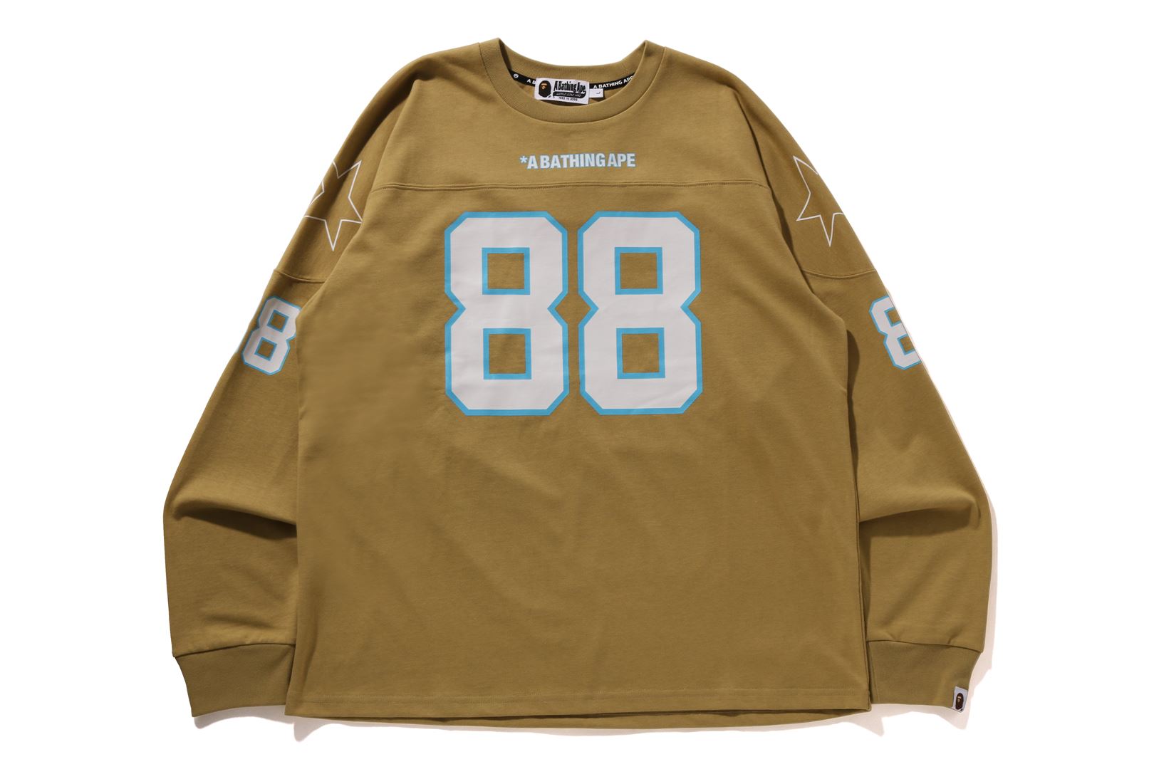 ロングスリーブT A BATHING APE / Bape Football Relaxed Fit Long Sleeve/XL/KHK/001LTK801013M A BATHING APE® BAPE Football Relaxed Fit Ls Tee | Bape official