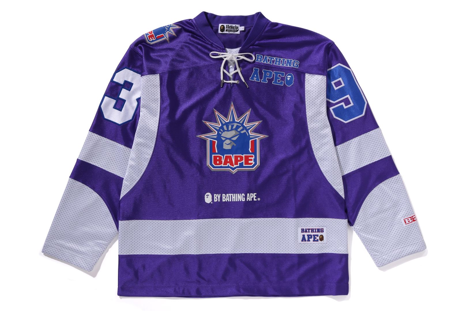 MULTI LOGO RELAXED FIT L S ICE HOCKEY JERSEY uk.bape