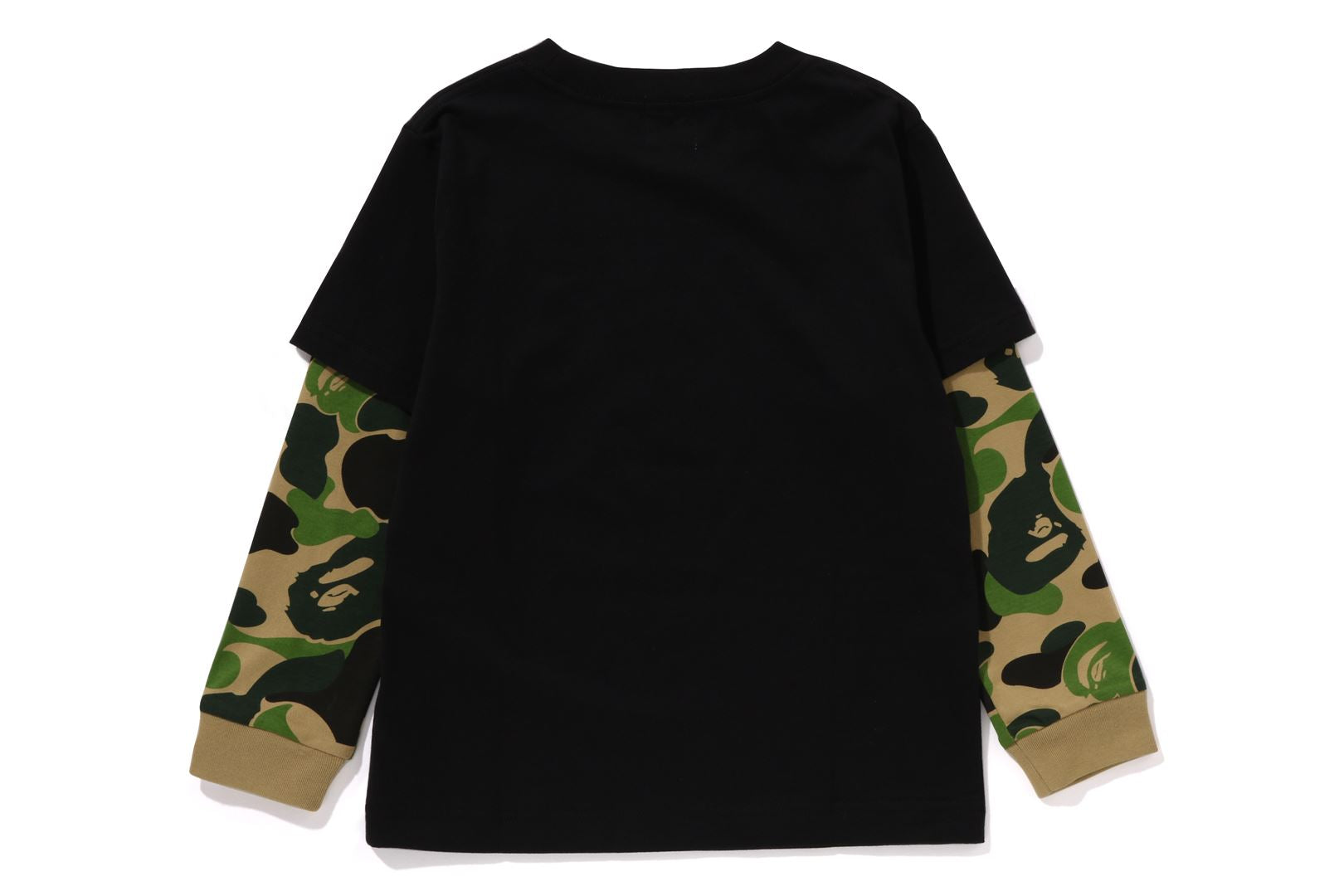 A BATHING APE® Kids Abc Camo College Layered Sleeves Ls Tee | Bape