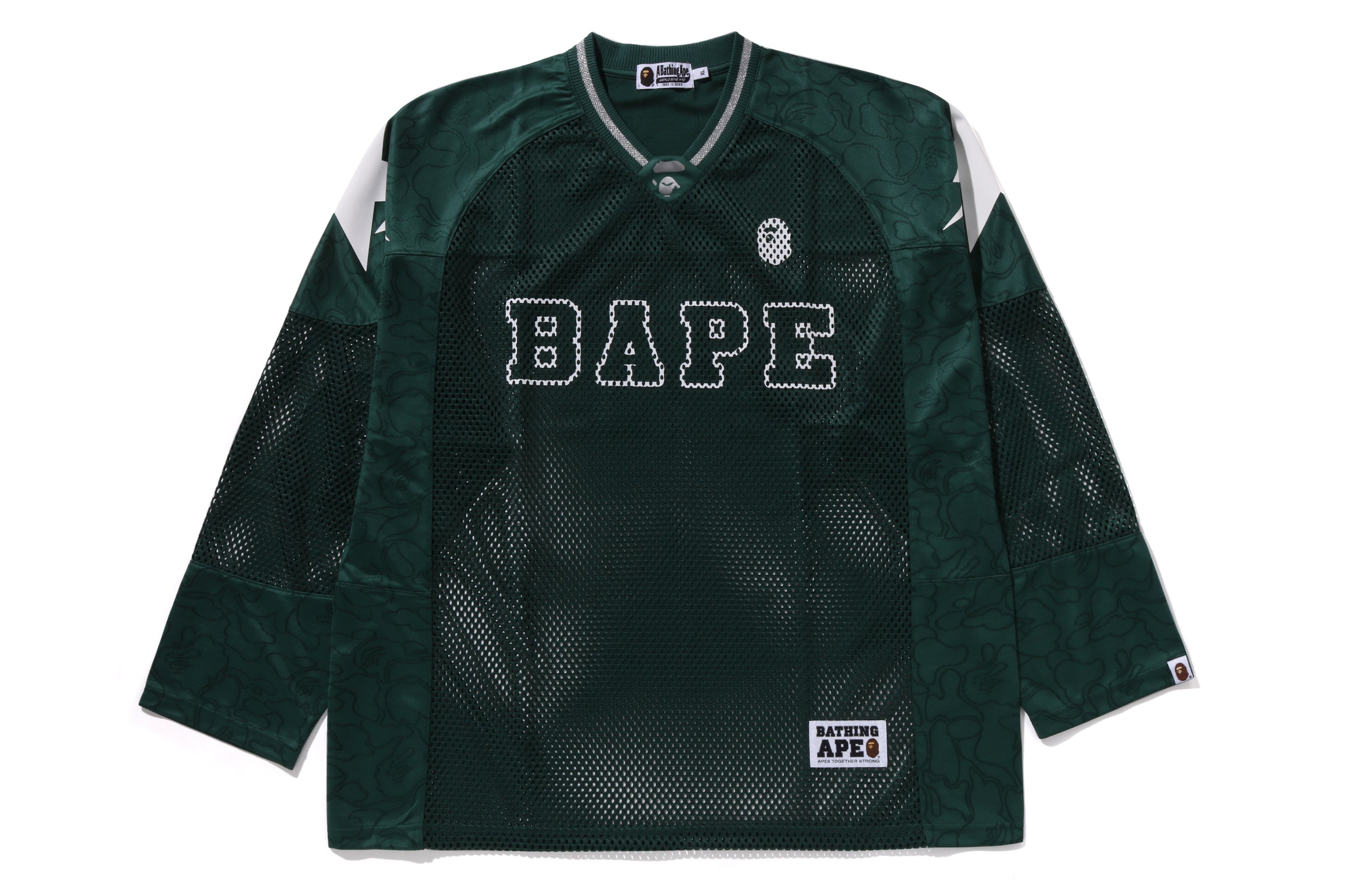 A BATHING APE® Line Camo Multilogo Relaxed Fit Football Jersey