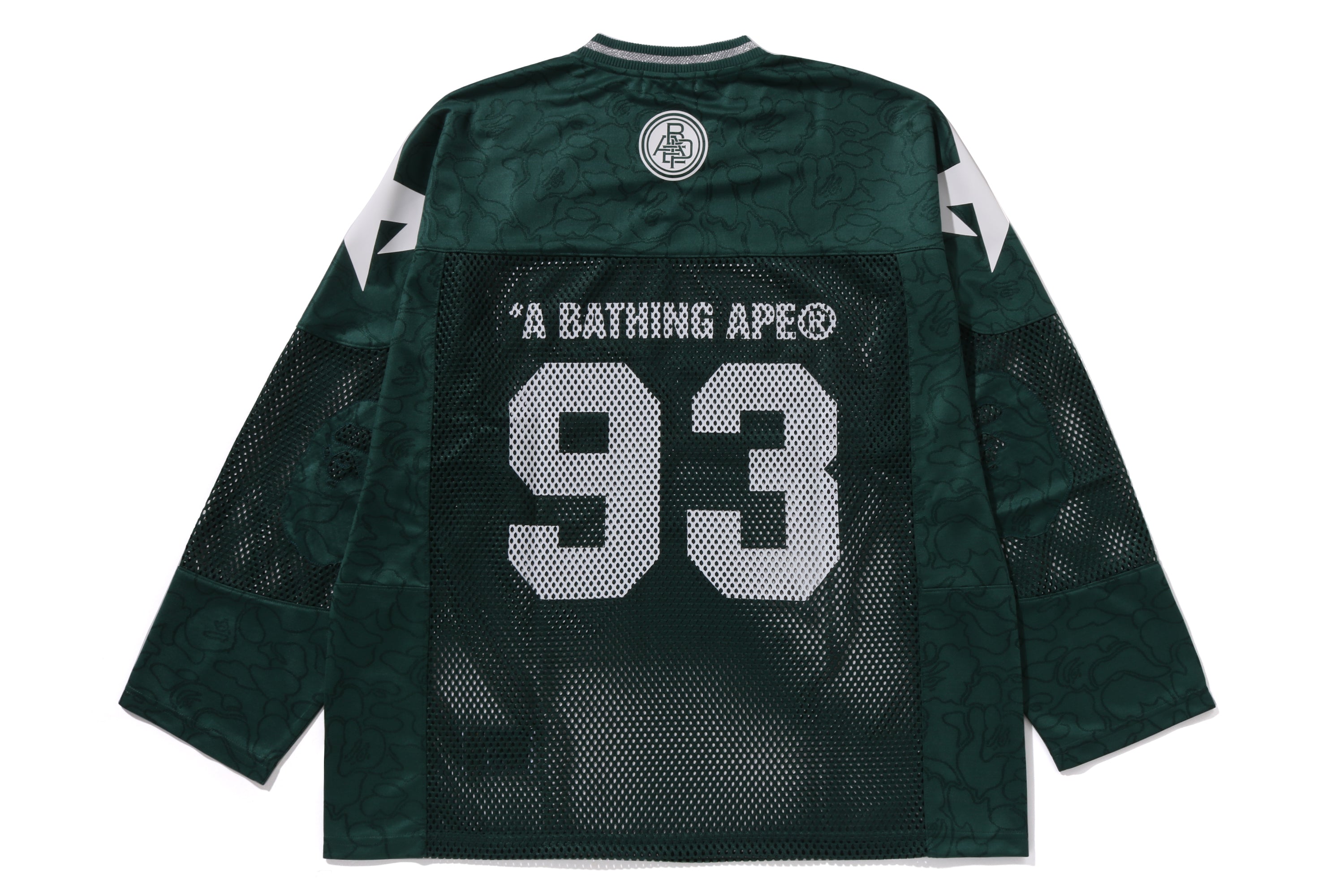 A BATHING APE® Line Camo Multilogo Relaxed Fit Football Jersey