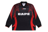 APE FLAME MONOGRAM JACQUARD LOGO RELAXED FIT FOOTBALL JERSEY