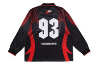 APE FLAME MONOGRAM JACQUARD LOGO RELAXED FIT FOOTBALL JERSEY