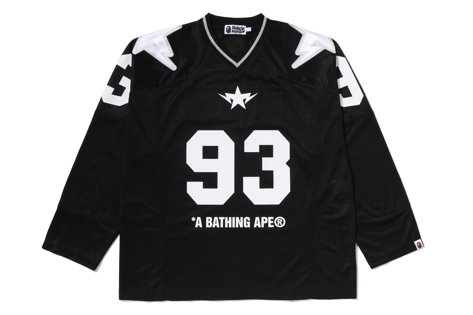 A BATHING APE® Line Camo Multi Logo Cropped Fit Football Jersey