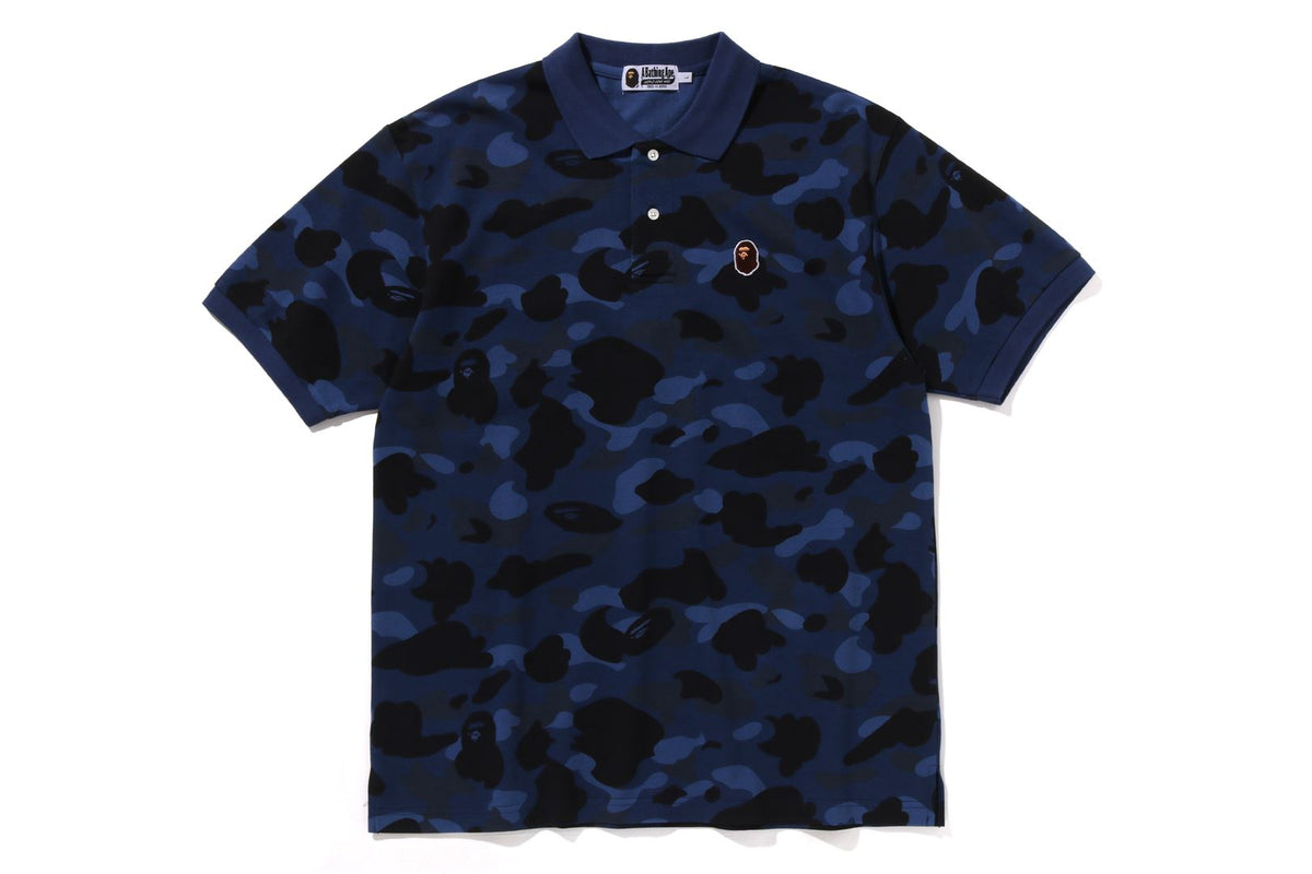 A BATHING APE® Color Camo Large Ape Head Relaxed Fit Polo Shirt