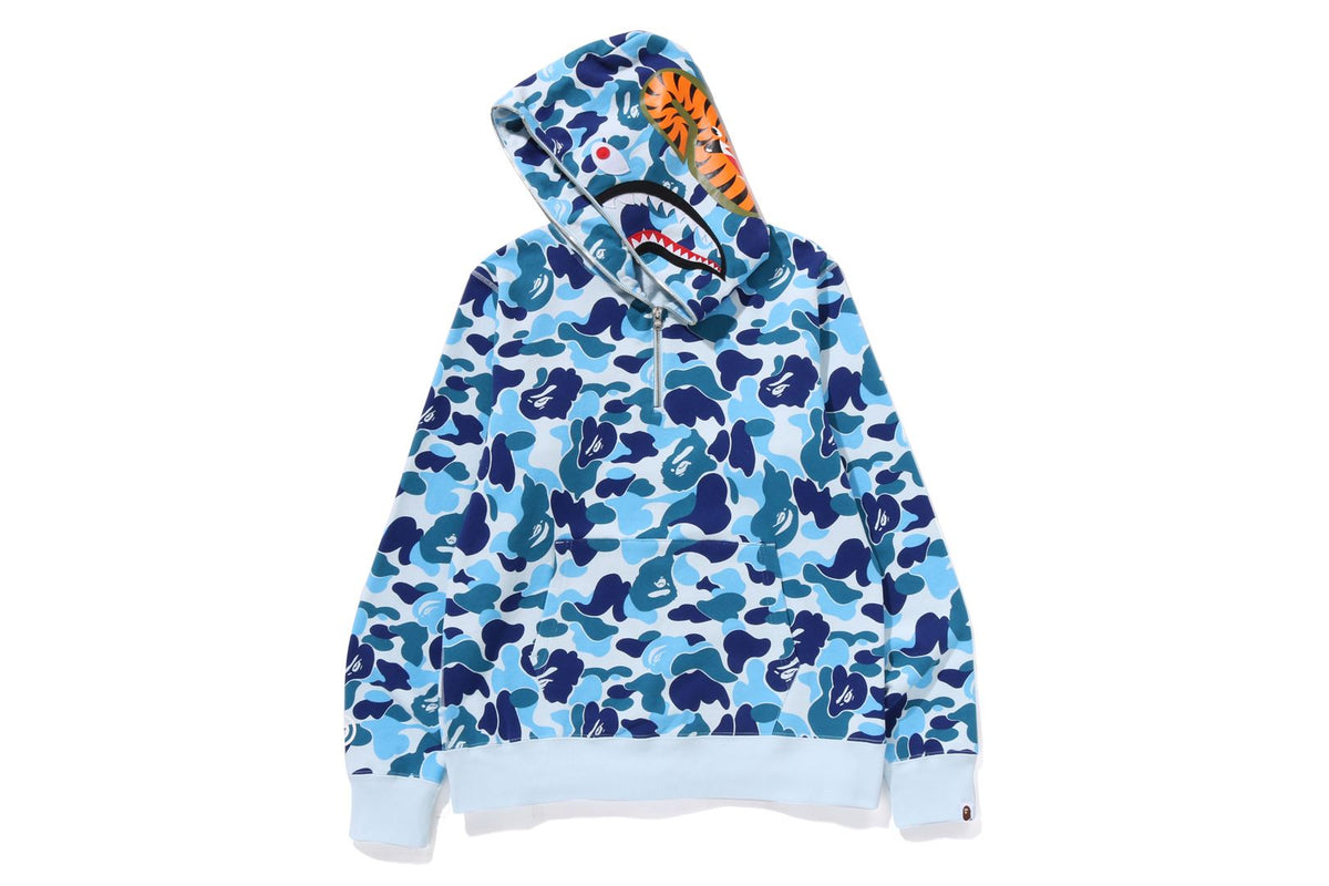 ABC CAMO SHARK HALF ZIP PULLOVER HOODIE