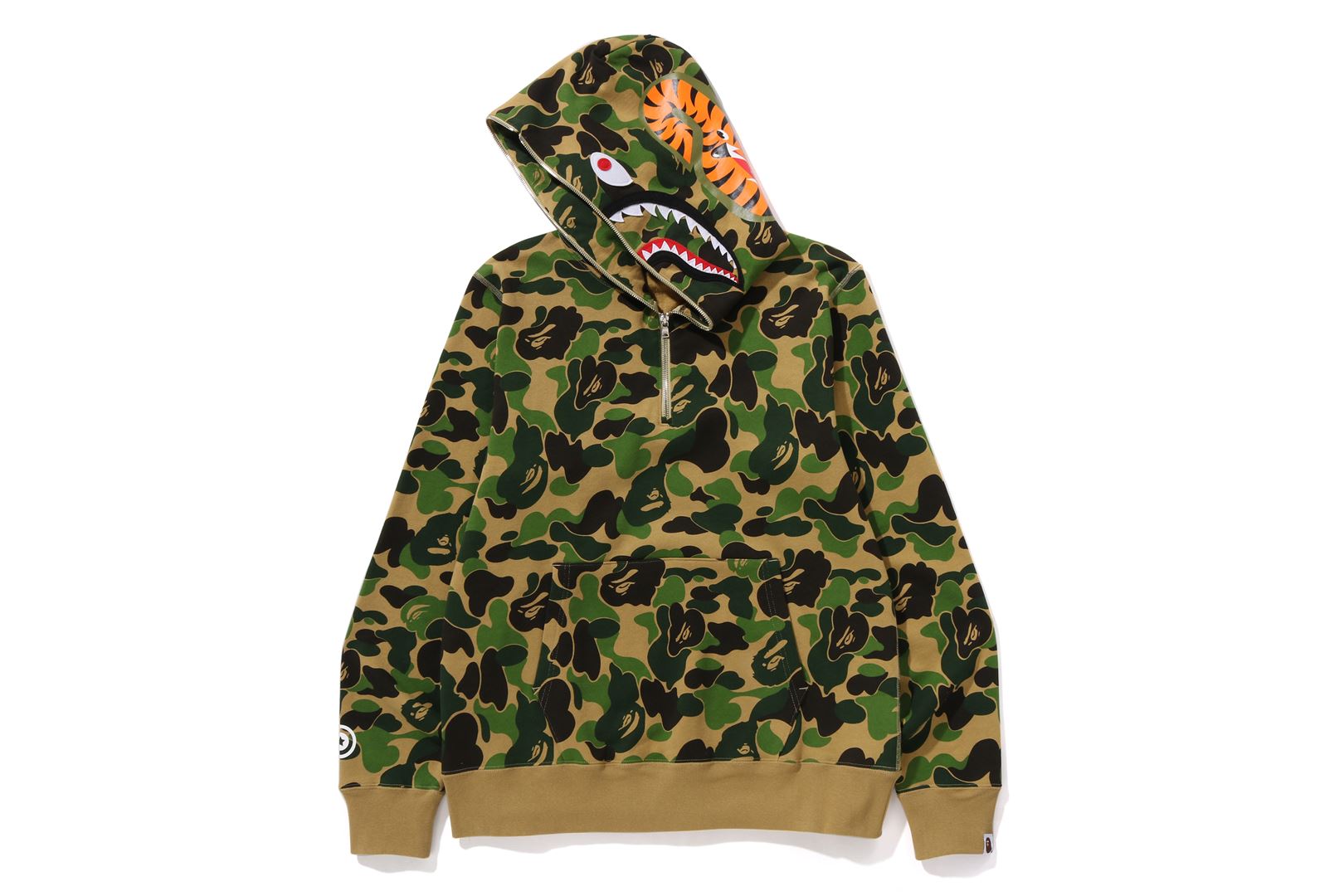 A BATHING APE® Abc Camo Shark Half Zip Pullover Hoodie | Bape