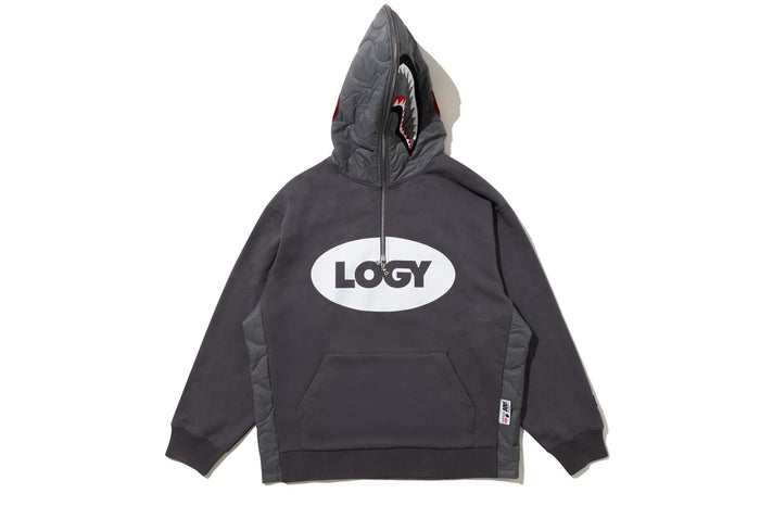 BAPE X KAZUKI LOGY HALF ZIP SHARK RELAXED FIT PULLOVER HOODIE