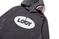 BAPE X KAZUKI LOGY HALF ZIP SHARK RELAXED FIT PULLOVER HOODIE