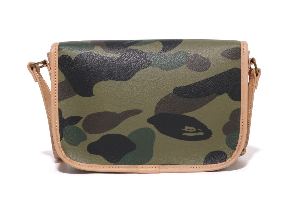 1ST CAMO LEATHER SHOULDER BAG