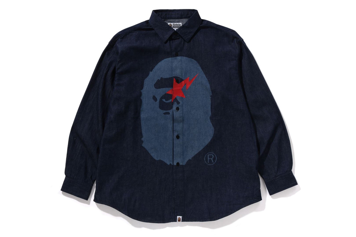 STA APE HEAD RELAXED FIT DENIM L/S SHIRTS