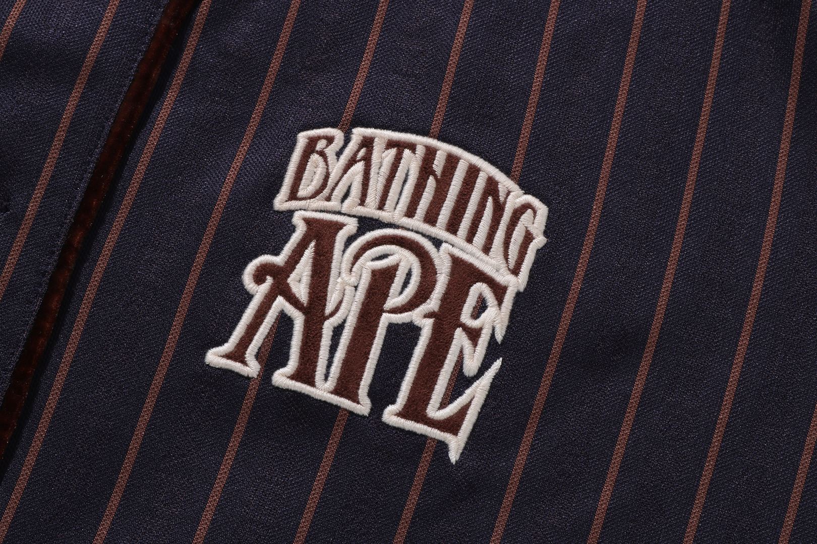 A BATHING APE® Stripe Layered Sleeves Ls Baseball Shirt | Bape
