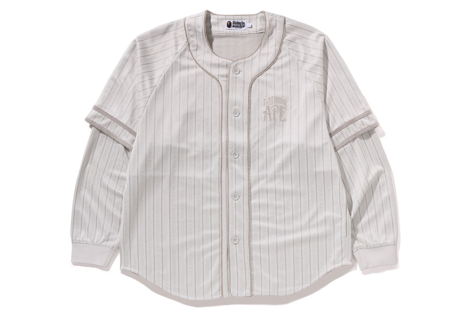 Bathing Ape ストライプ ベースボールシャツ A BATHING APE® Stripe Layered Sleeves Ls Baseball Shirt | Bape
