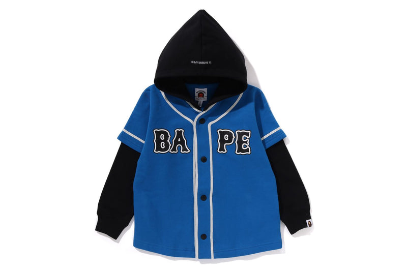 BAPE LOGO LAYERED BASEBALL SWEATSHIRT KIDS