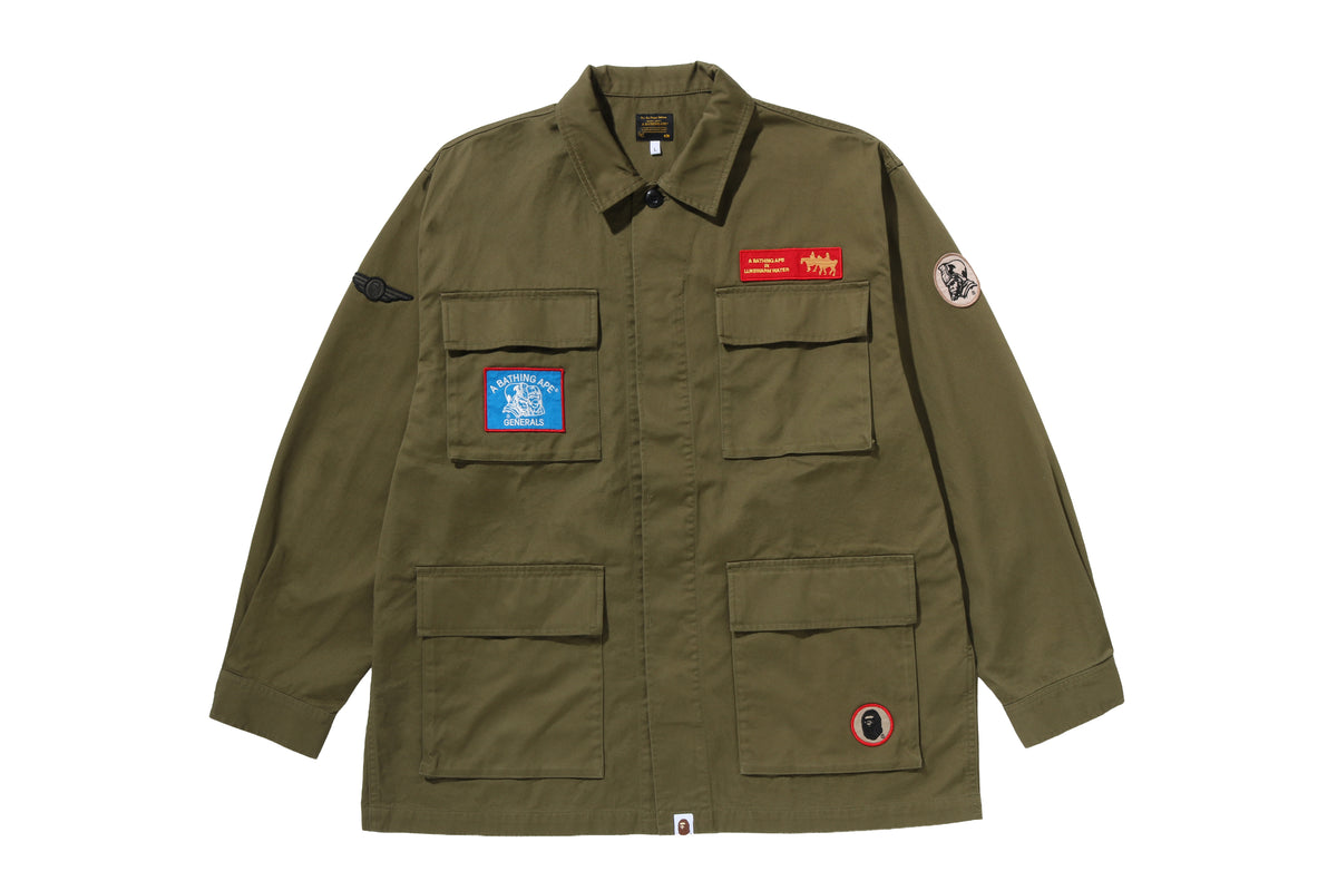 MULTI MOTIF RELAXED ARMY LS SHIRT
