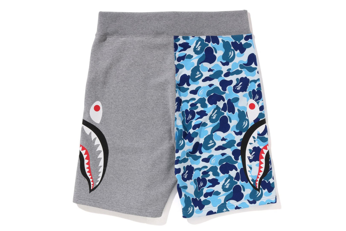 A BATHING APE® ABC Camo Side Shark Sweat Shorts Bape official