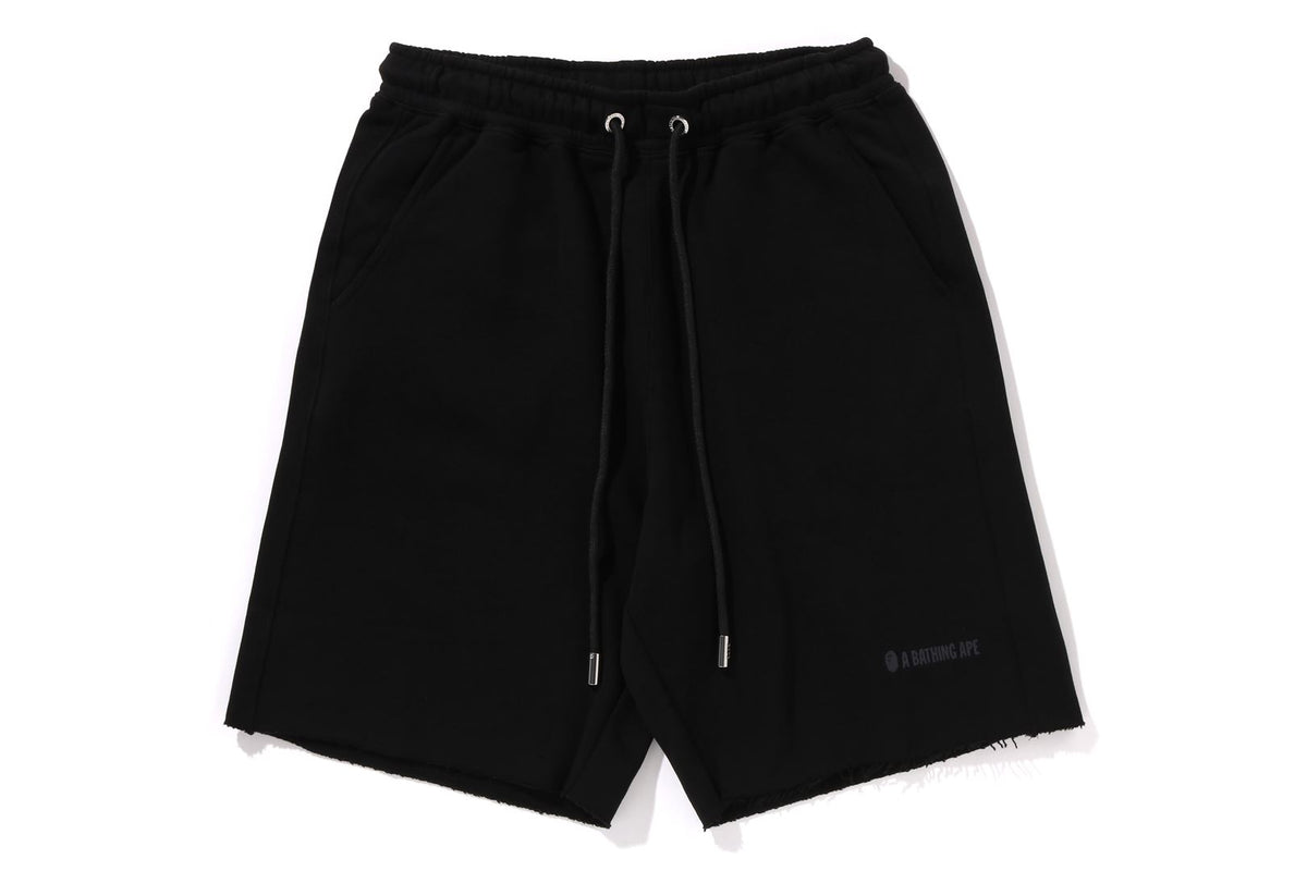 A BATHING APE® Raw Edge Loose Fit Sweatshorts Bape official