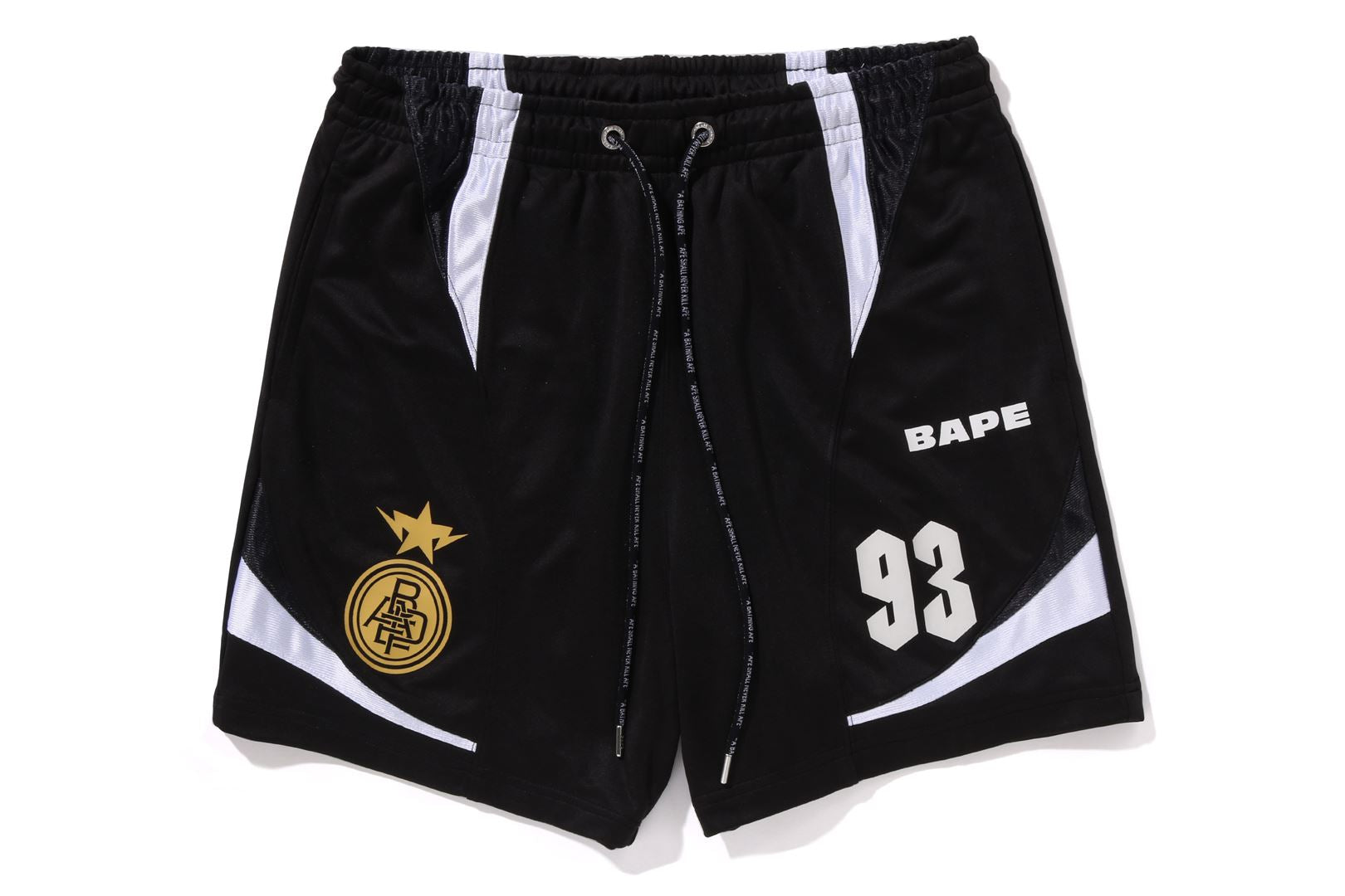 A BATHING APE® Multi Logo Relaxed Fit Soccer Shorts | Bape