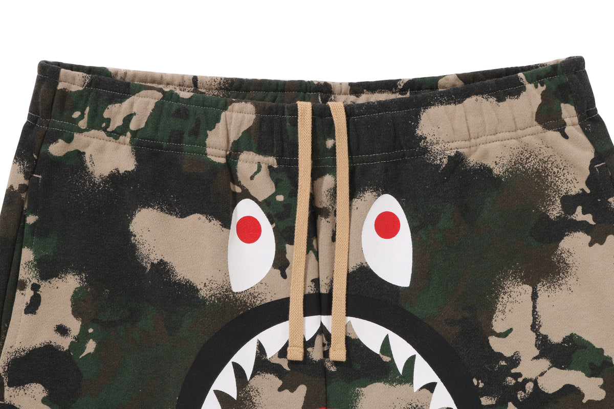 A BATHING APE® Map Camo Regular Fit Shark Sweat Shorts Bape