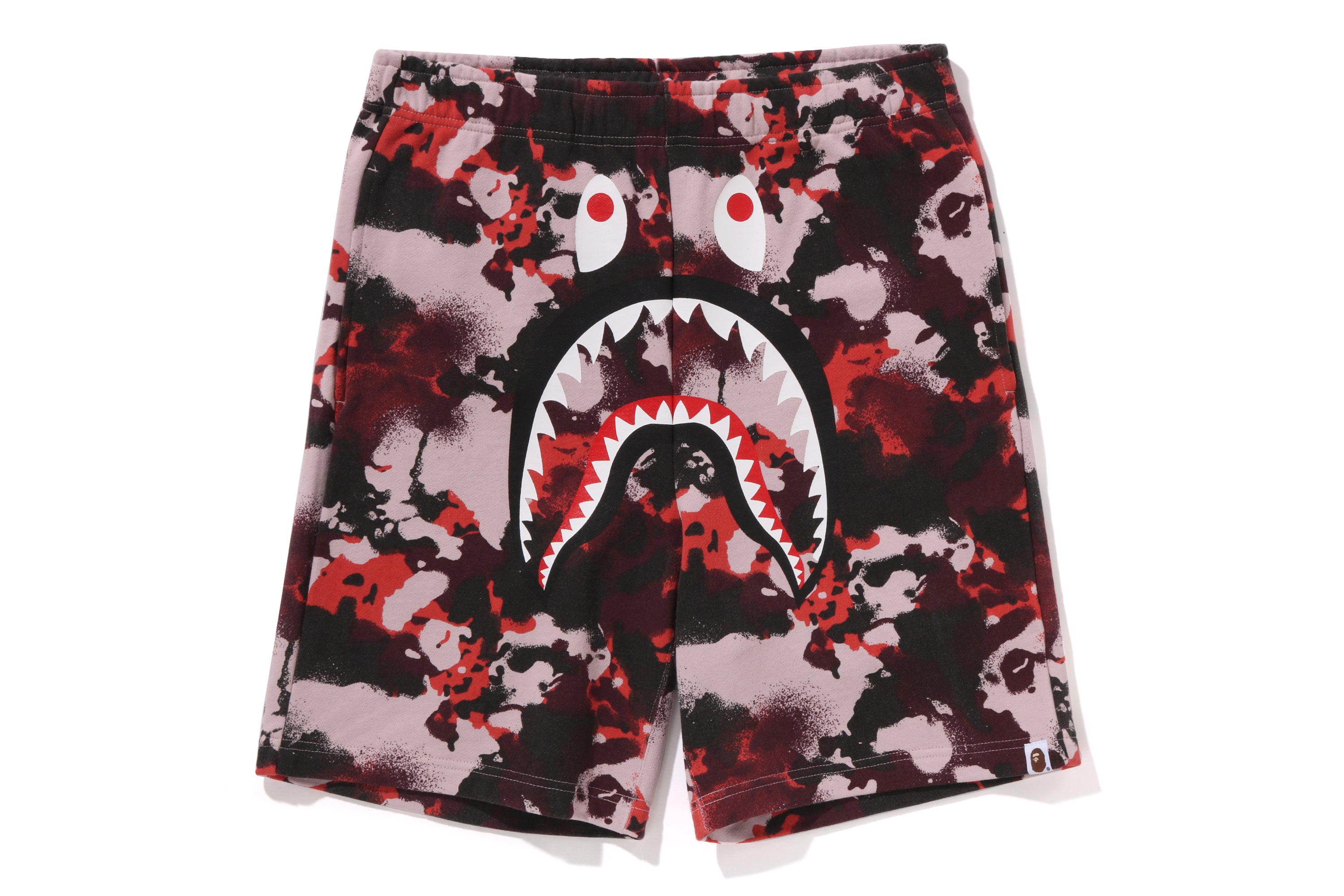 A BATHING APE® Map Camo Regular Fit Shark Sweat Shorts | Bape