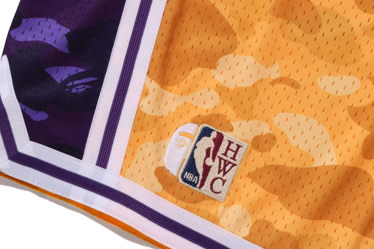 BAPE X M&N NBA - LOS ANGELES LAKERS SWINGMAN SHORTS